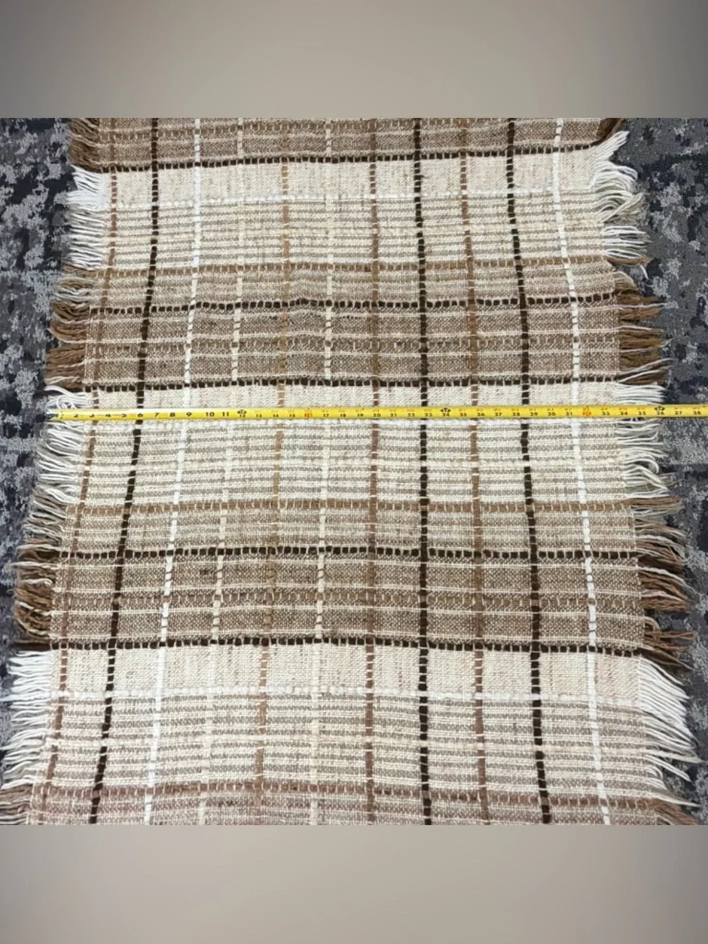 Vtg Tapestries Ireland By Helena Ruuth Woven Wool Fringe‎ Throw Blanket 54x36”